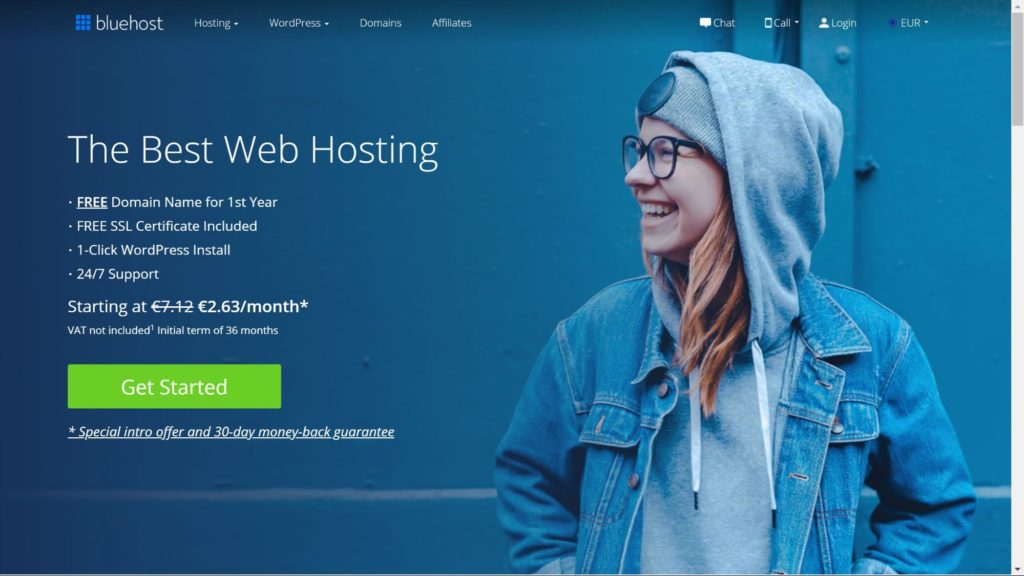 Bluehost to świetna opcja do hostowania witryn katalogowych na WordPress