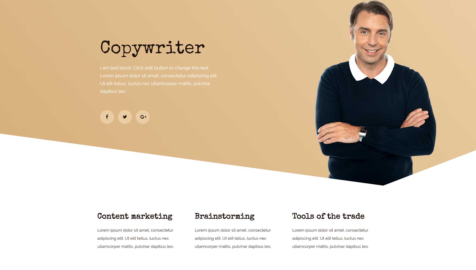 Plantilla de sitio web de redactor