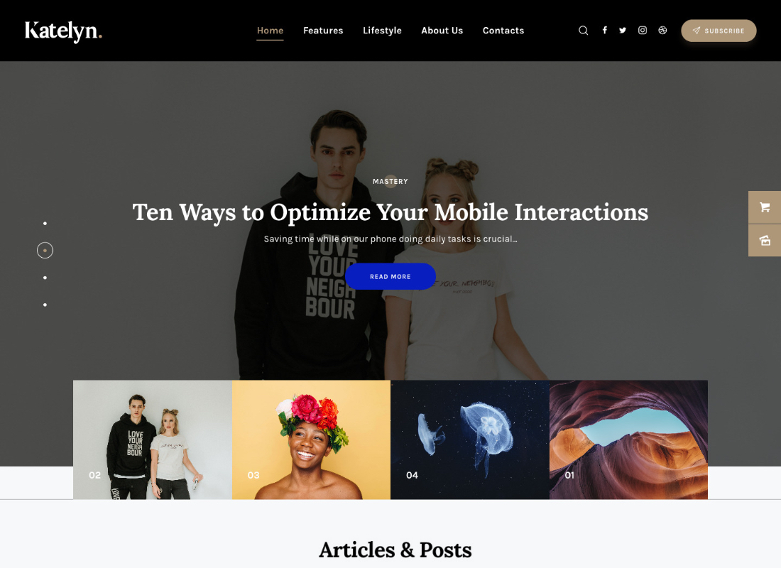 Katelyn | Motyw WordPress Blog Gutenberg