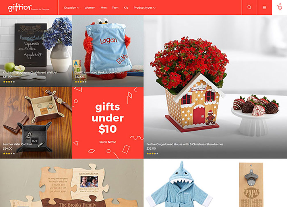 Giftior - Sklep z upominkami Szablon Magento 2