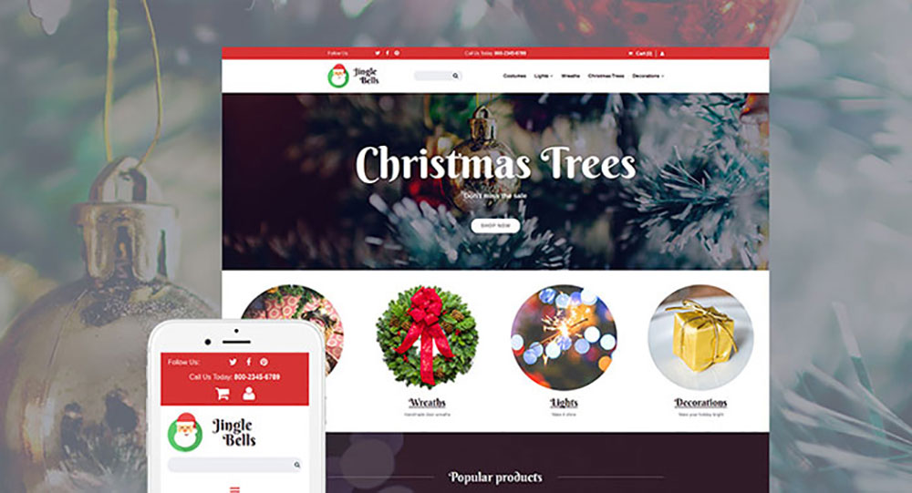 Świąteczny responsywny szablon MotoCMS e-commerce