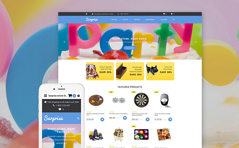 Sklep z upominkami szablon OpenCart