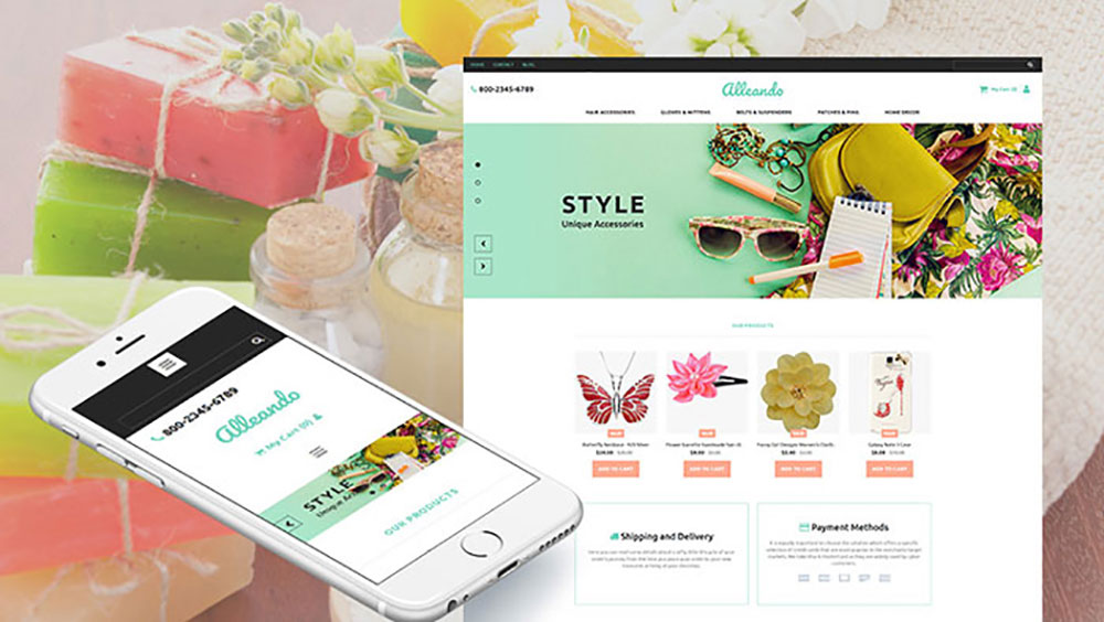 Responsywny szablon MotoCMS e-commerce sklepu z upominkami