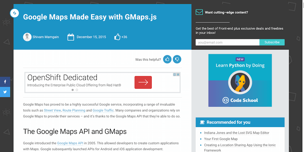 使用 GMaps.js 简化 Google 地图