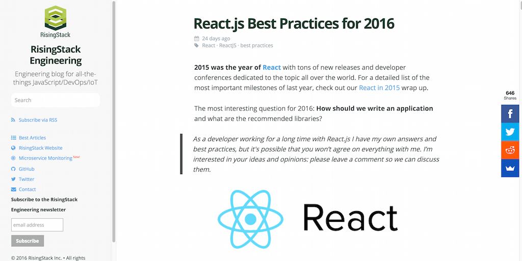 2016 年 RisingStack 的 React.js 最佳实践