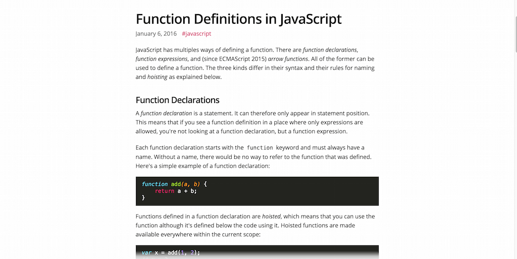JavaScript 中的函数定义 – Marius Schulz