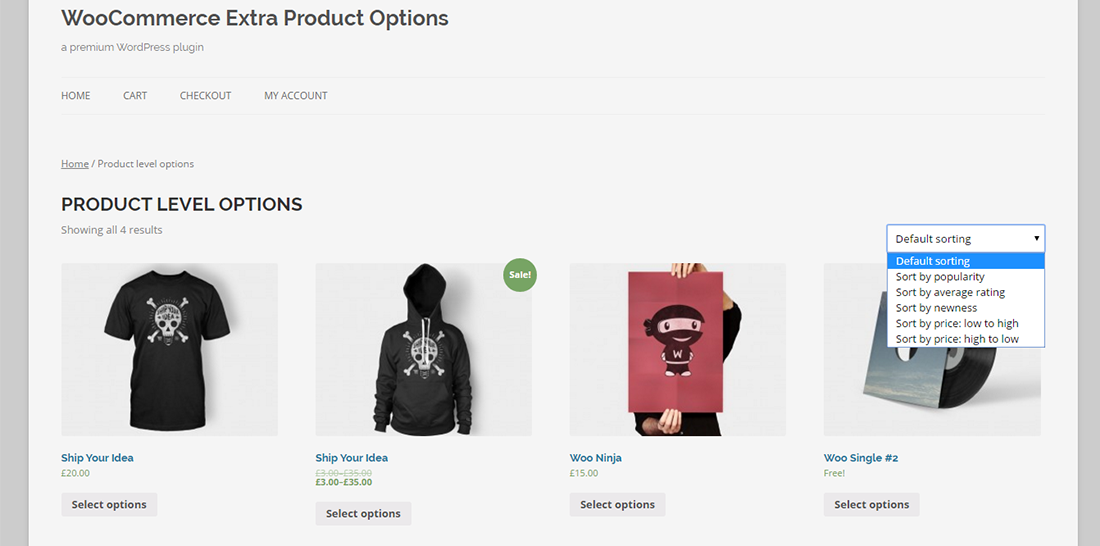 Opsi Produk Ekstra WooCommerce