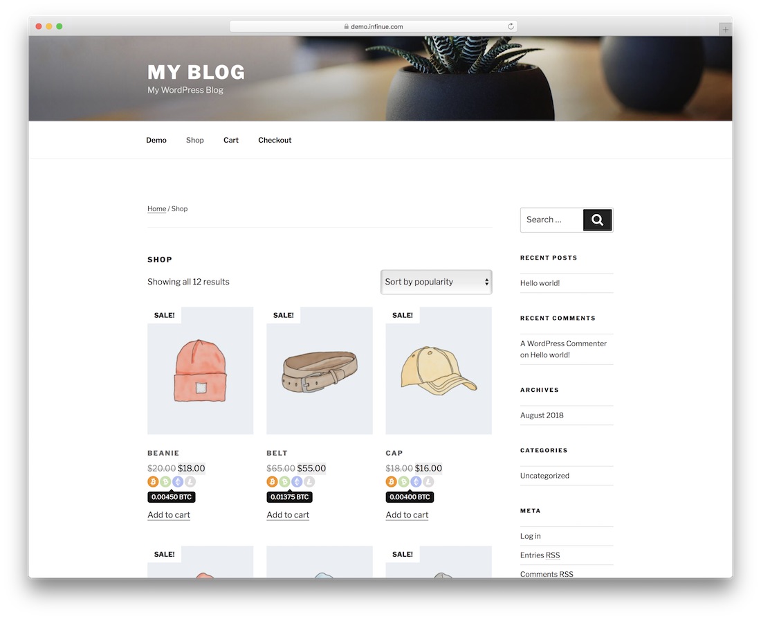 ปลั๊กอิน wordpress สกุลเงินดิจิตอล coinbase