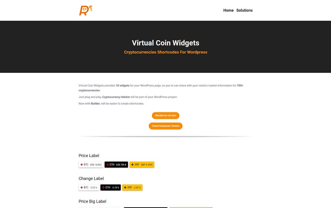 วิดเจ็ตเหรียญเสมือน รหัสย่อของ wordpress สกุลเงินดิจิตอล