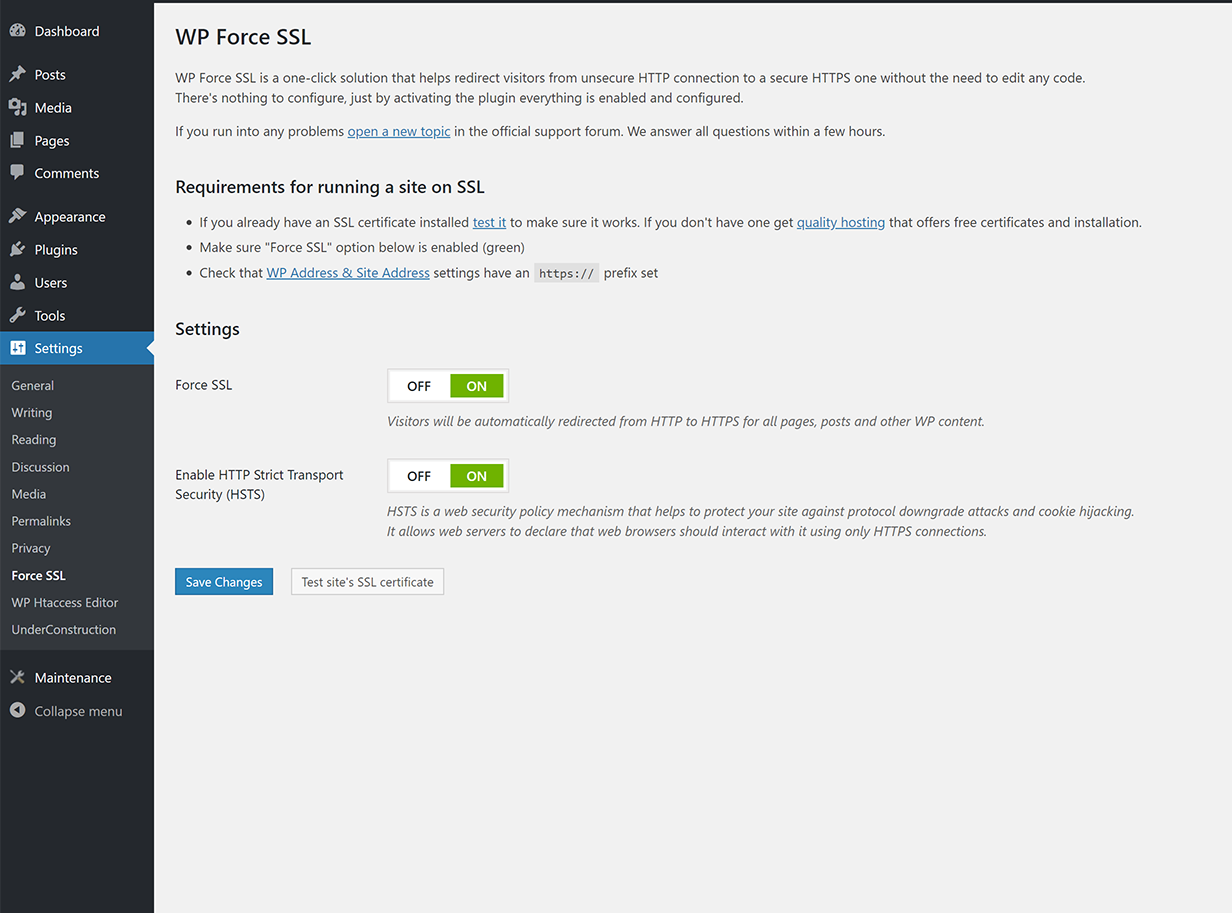 Plugin gratuit WordPress SSL
