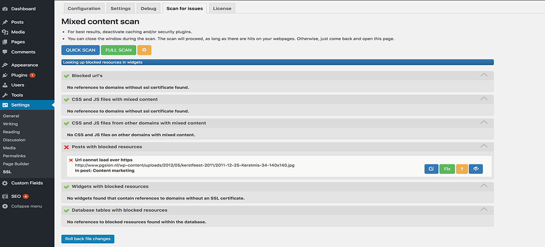 Plugin WordPress SSL complet scanat
