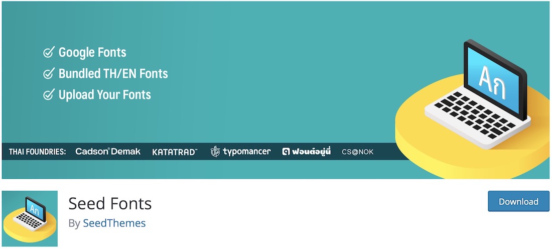 czcionki nasion wordpress