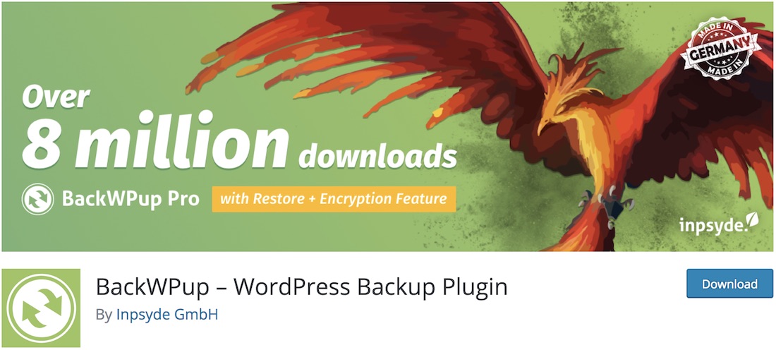backwpup ปลั๊กอิน wordpress ฟรีที่จำเป็น