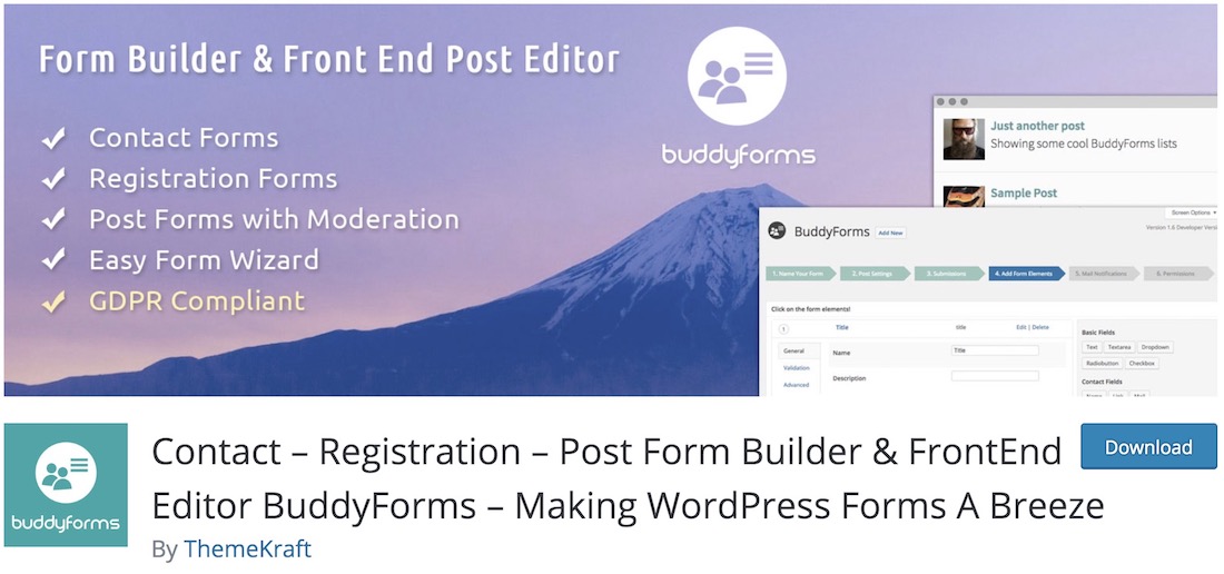 buddyforms plugin pentru wordpress gratuit
