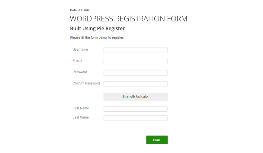 Pie Register