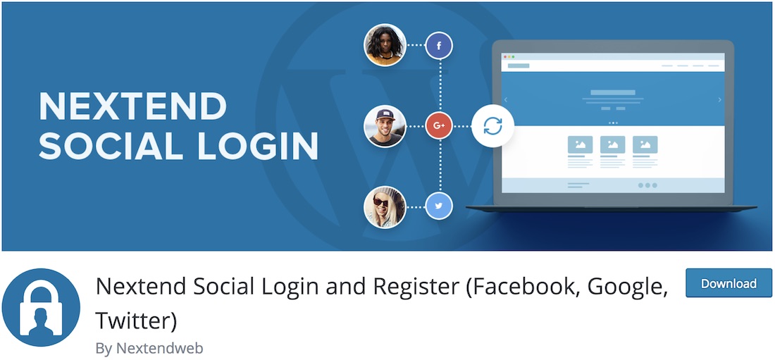 următorul login social și înregistrare