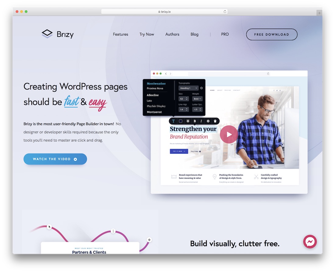 brizy wordpress page builder البرنامج المساعد