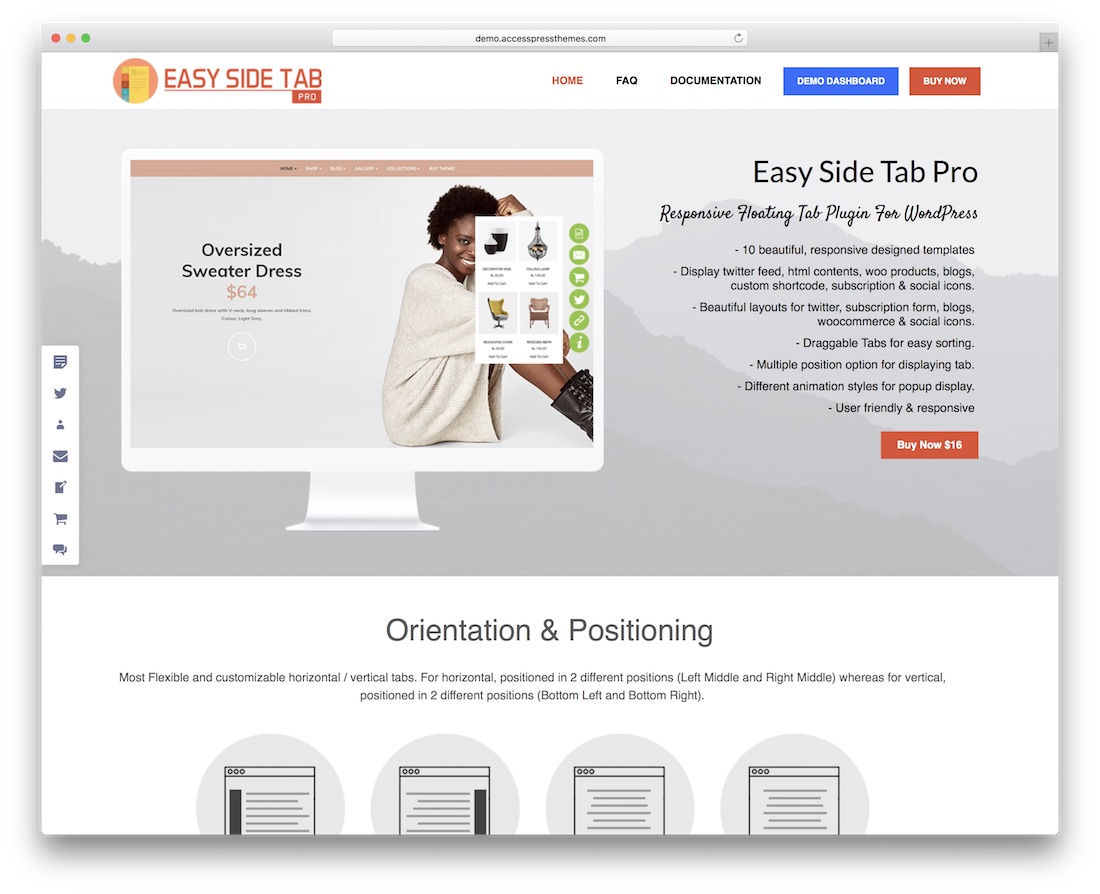 Easy side tab wordpress 号召性用语插件