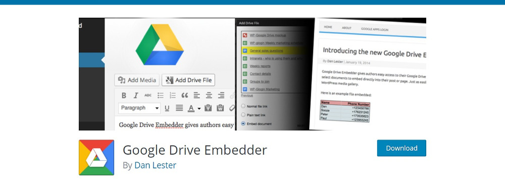 Incorporatore di Google Drive