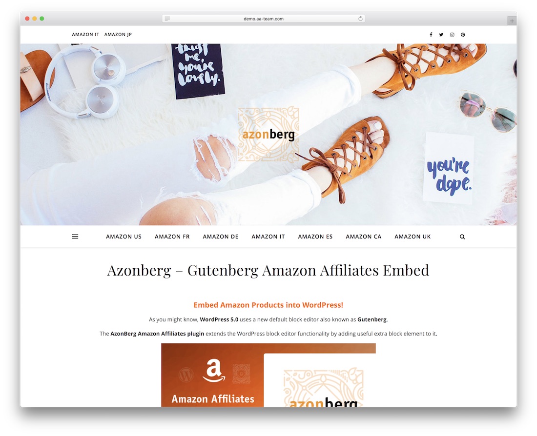 azonberg gutenberg les affiliés amazon intègrent