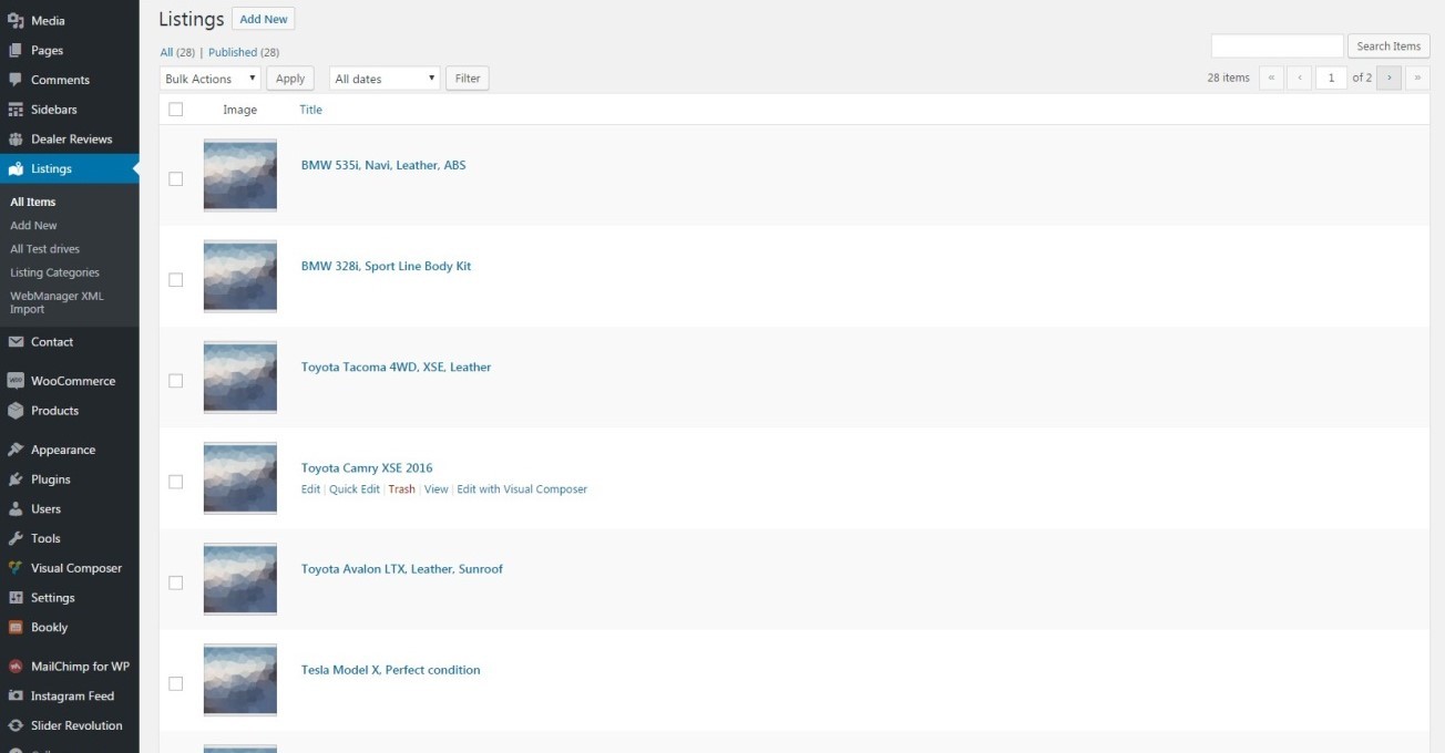 Plug-ins classificados de WordPress tabulados