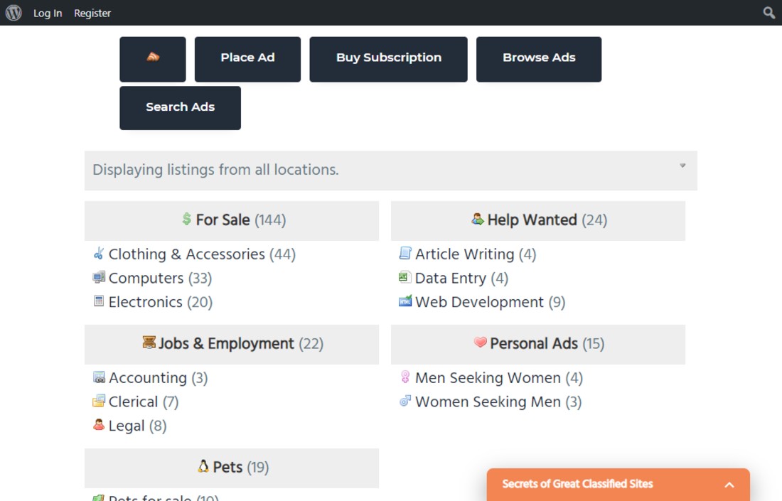 Plug-ins classificados para WordPress de várias páginas