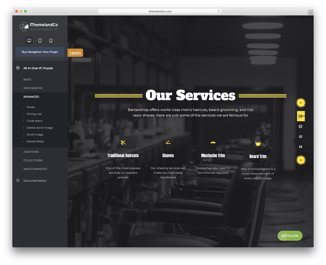 extensão wpbakery de navegação em linha