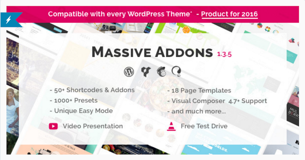 Complementos massivos para o WordPress do Construtor de Páginas WPBakery