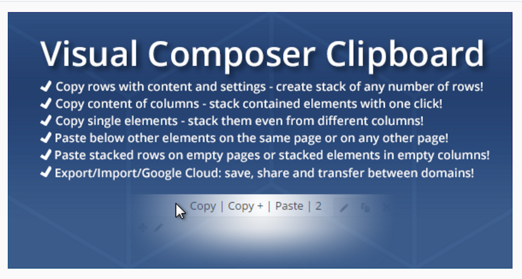 WPBakery Page Builder Clipboard WordPress