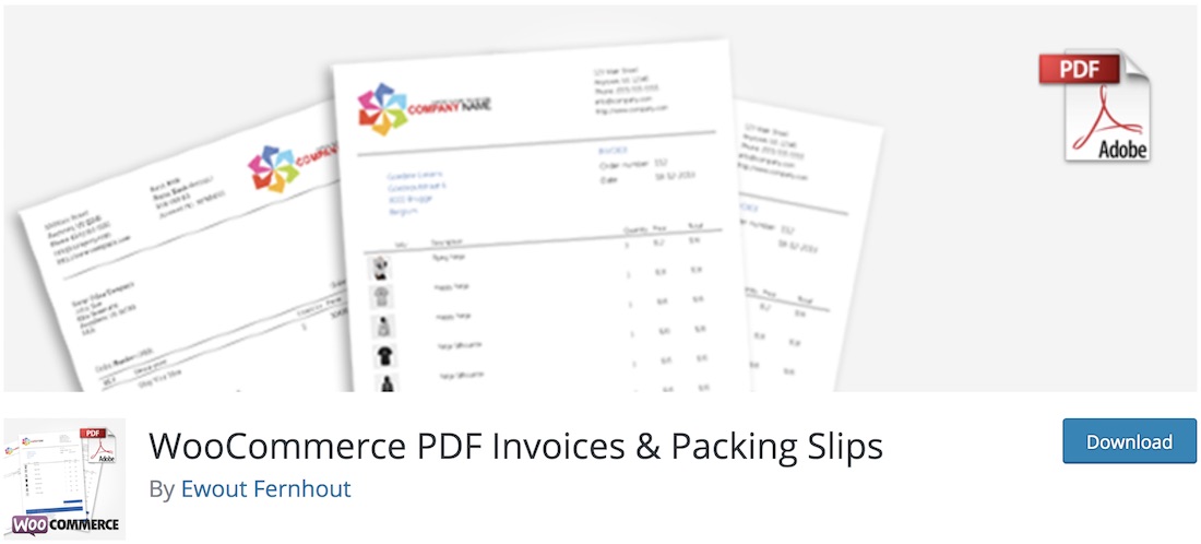 slip pengepakan faktur pdf woocommerce