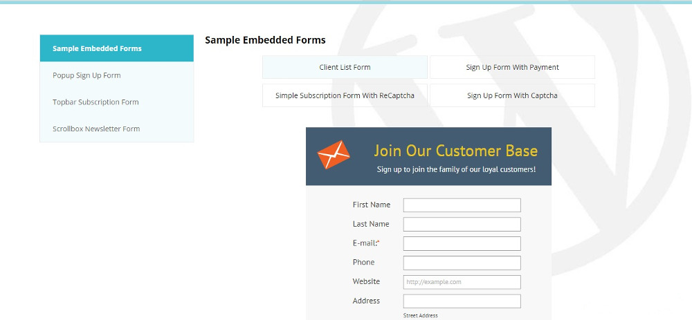MailChimp-Formulare von WD