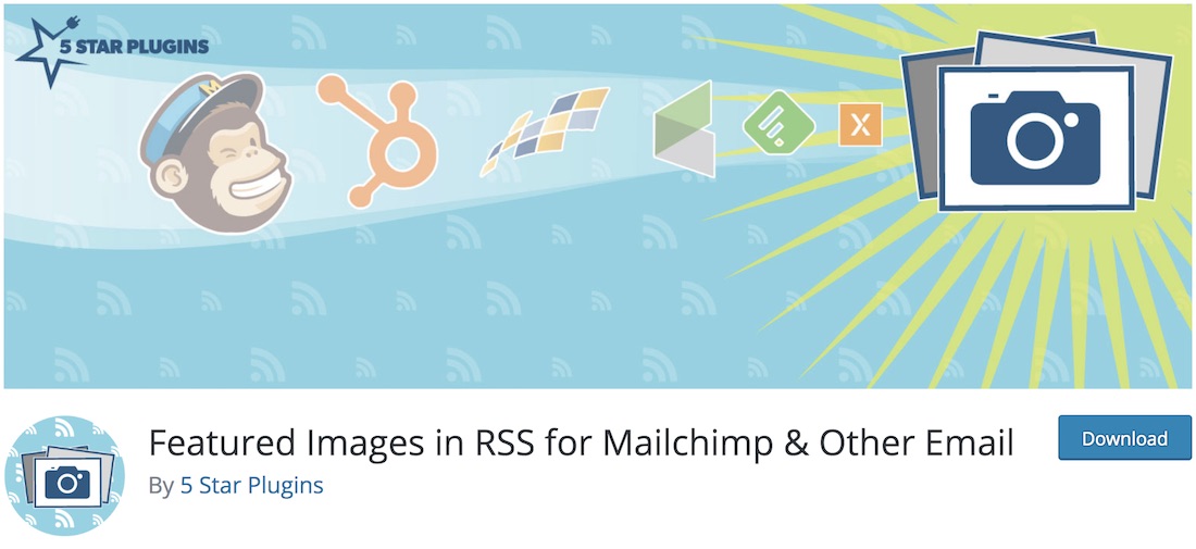 Empfohlene Bilder für RSS-Feeds kostenloses WordPress-Mailchimp-Plugin