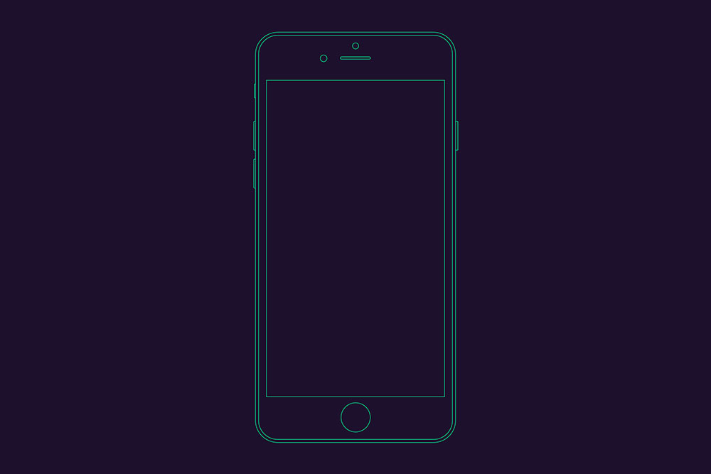 mockup garis besar iphone