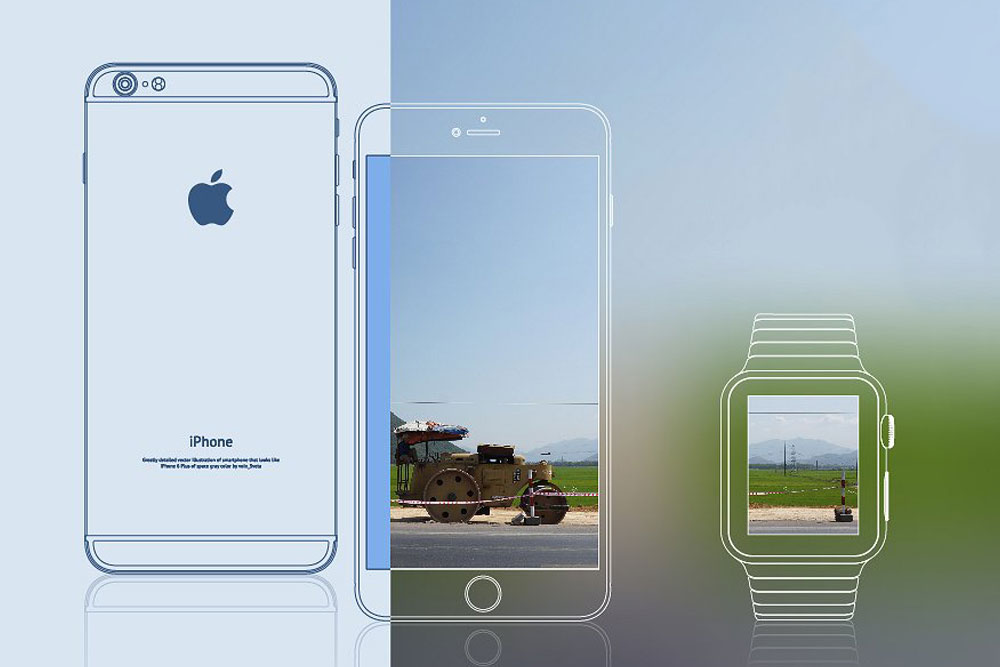 mockup garis besar iphone