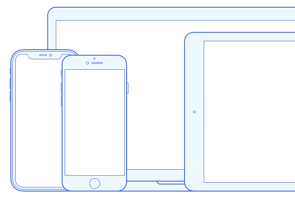 mockup garis besar iphone