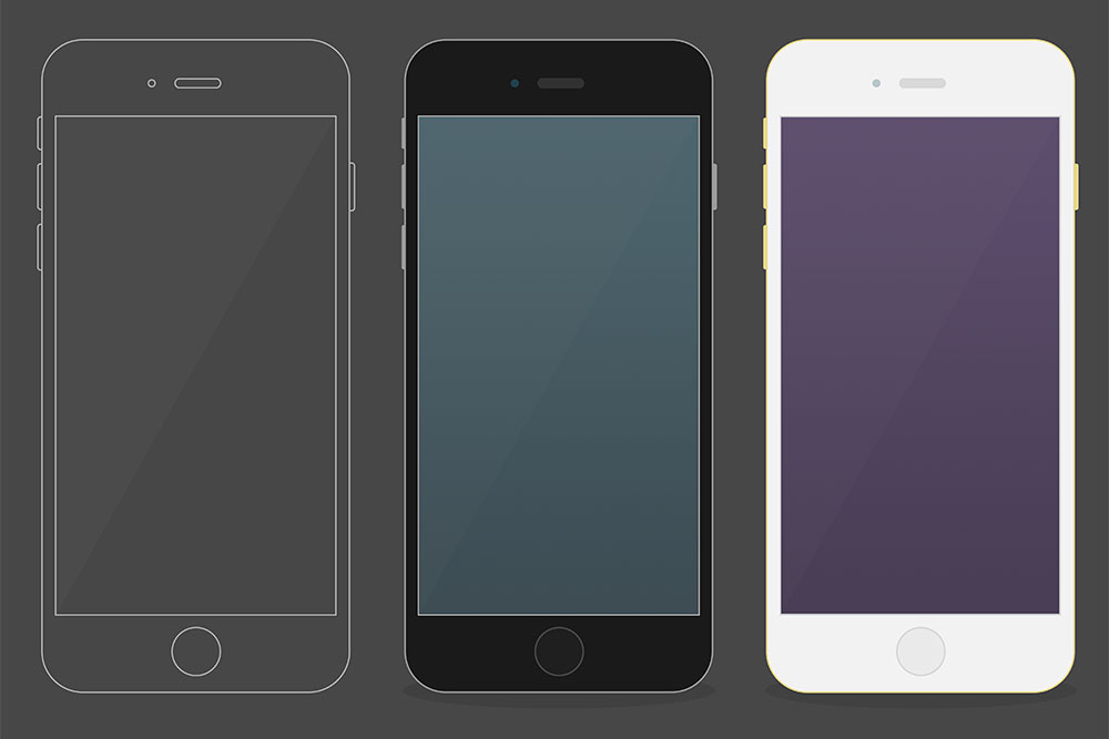 mockup garis besar iphone