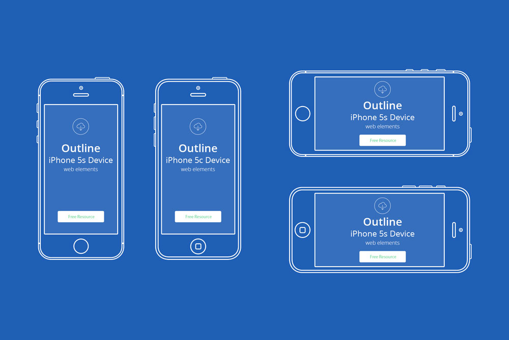 mockup garis besar iphone
