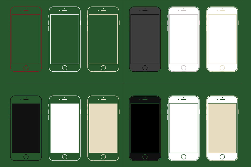 mockup garis besar iphone