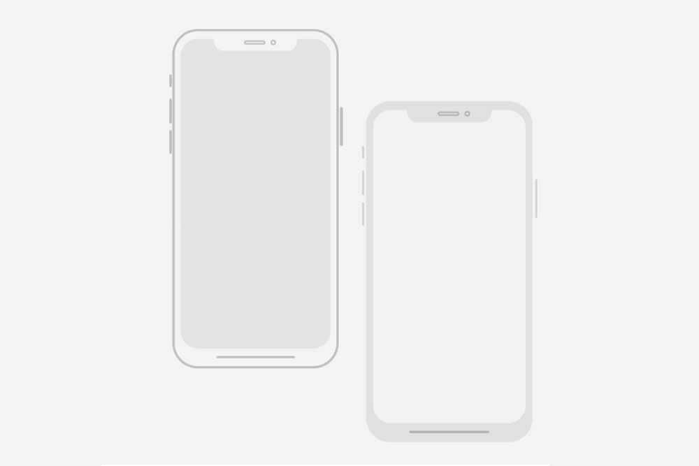 mockup garis besar iphone