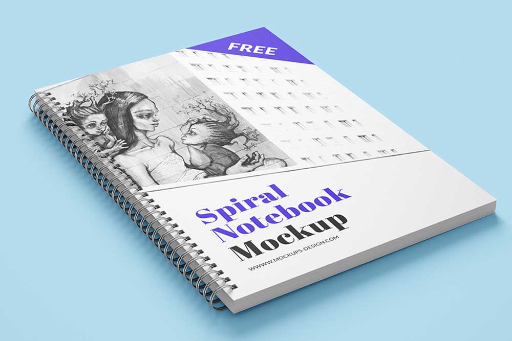 download gratuito di mockup di quaderni a spirale