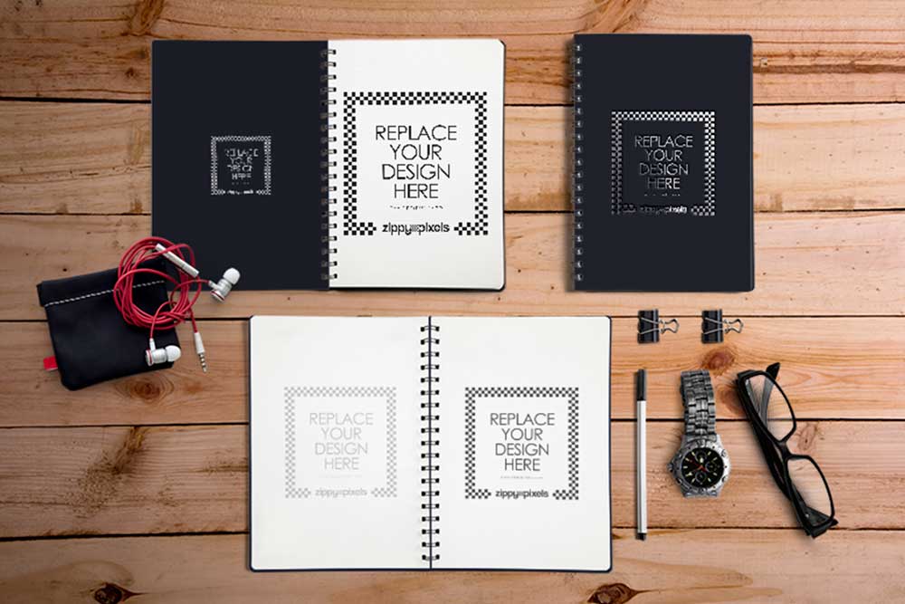 mockup di quaderno a spirale gratuito