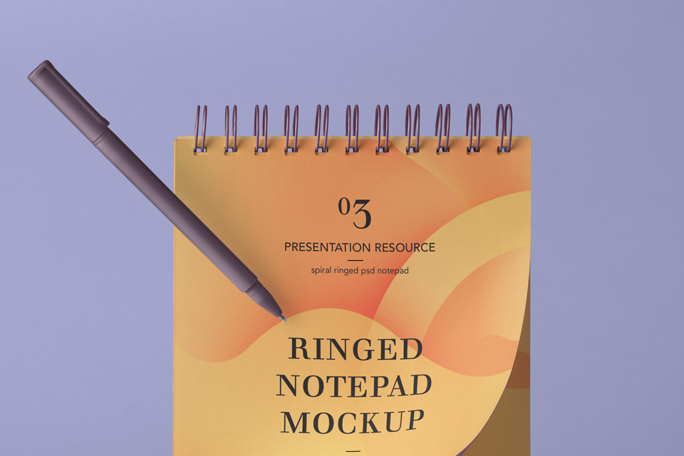 mockup di blocco note con anelli psd