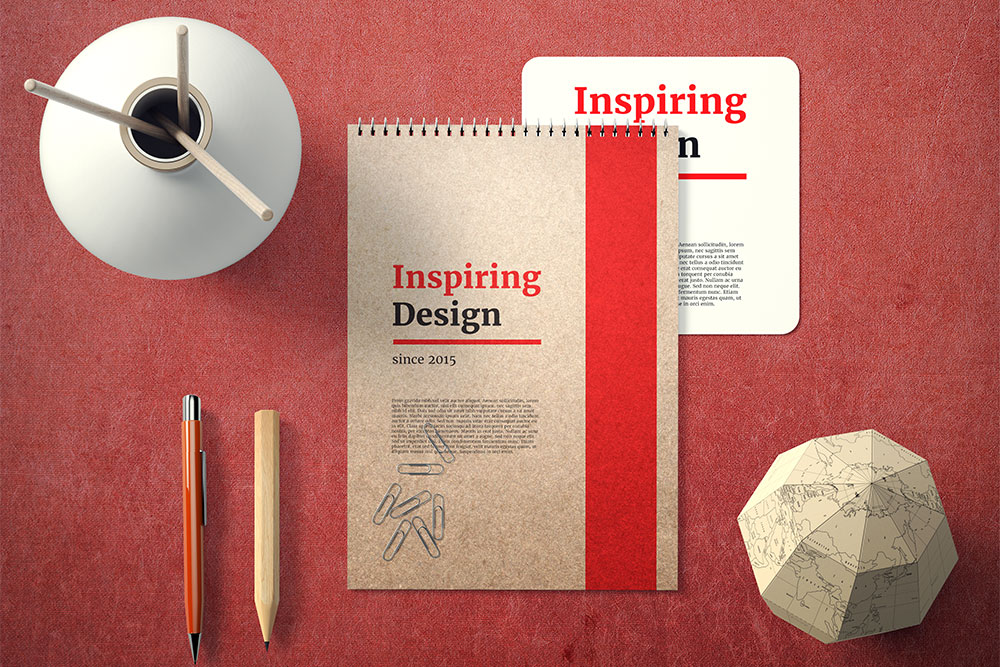 mockup di quaderno a spirale gratuito psd