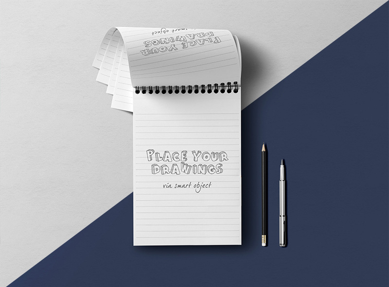 blocco note psd mockup gratuito