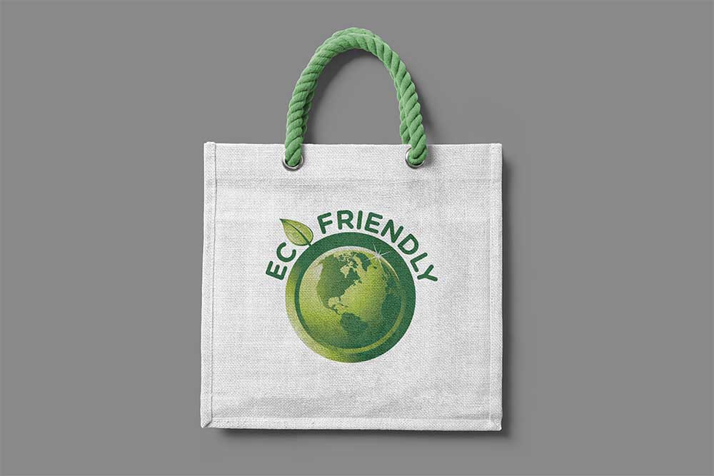 mockup di borsa di iuta promozionale