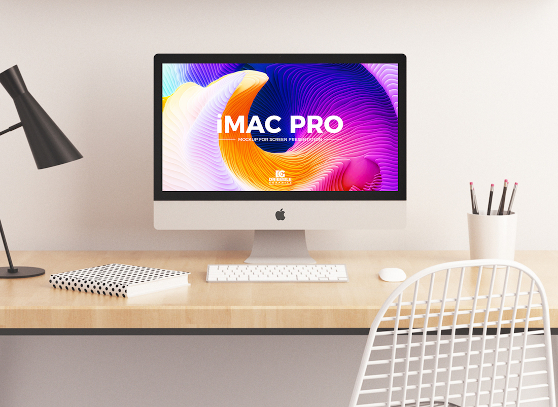 maquette gratuite imac pro psd pour la présentation d'écran de site Web 2018
