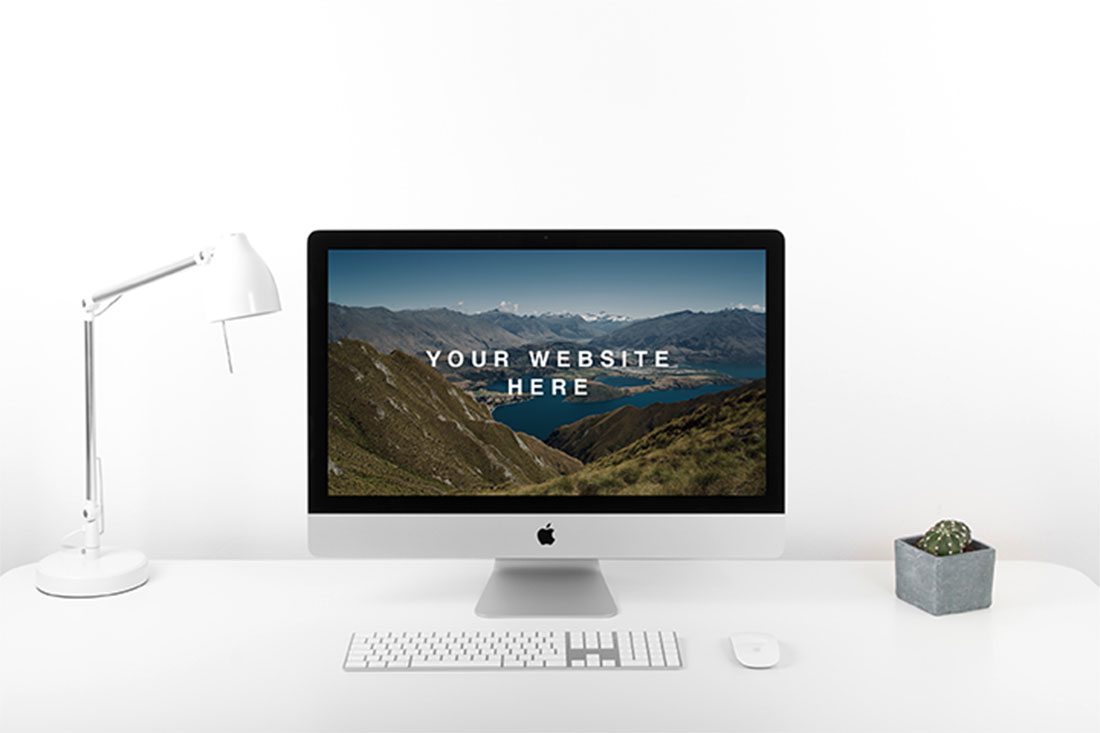 Maquette photoréaliste PSD iMac gratuite