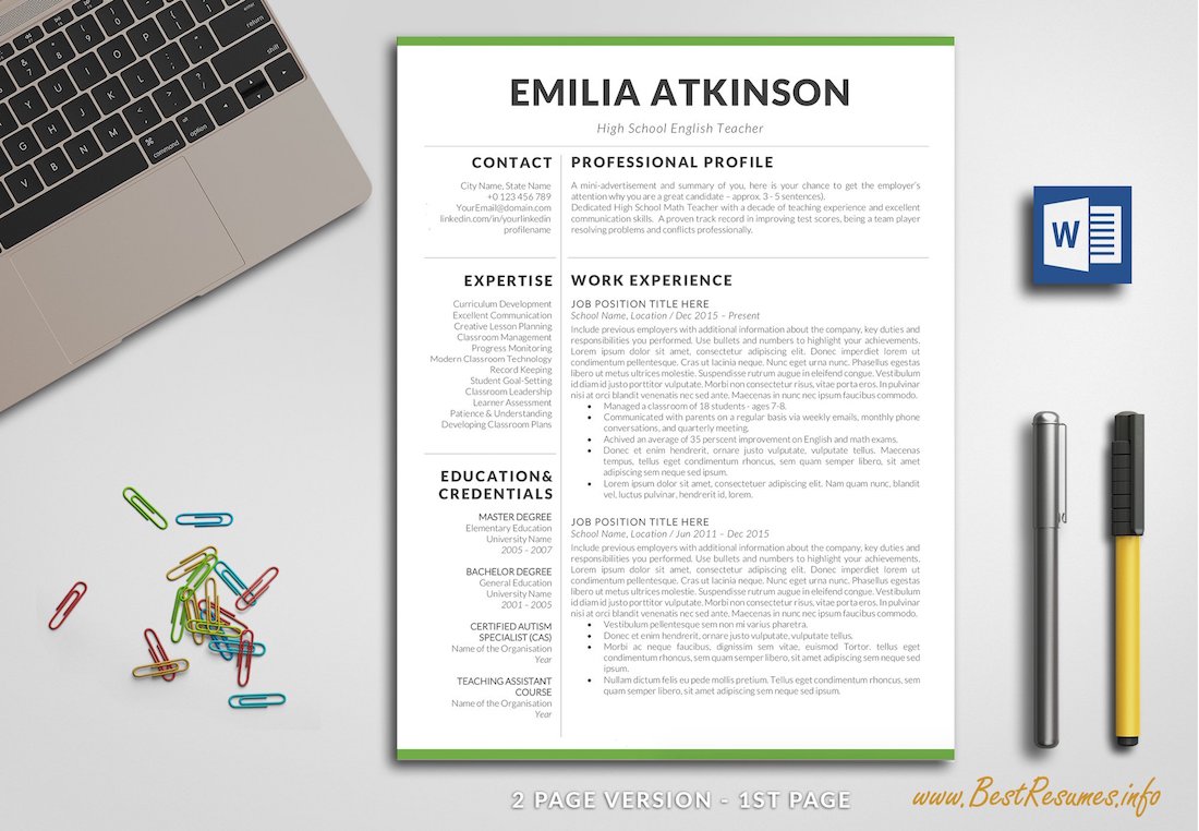 mot de CV professionnel mot de cv
