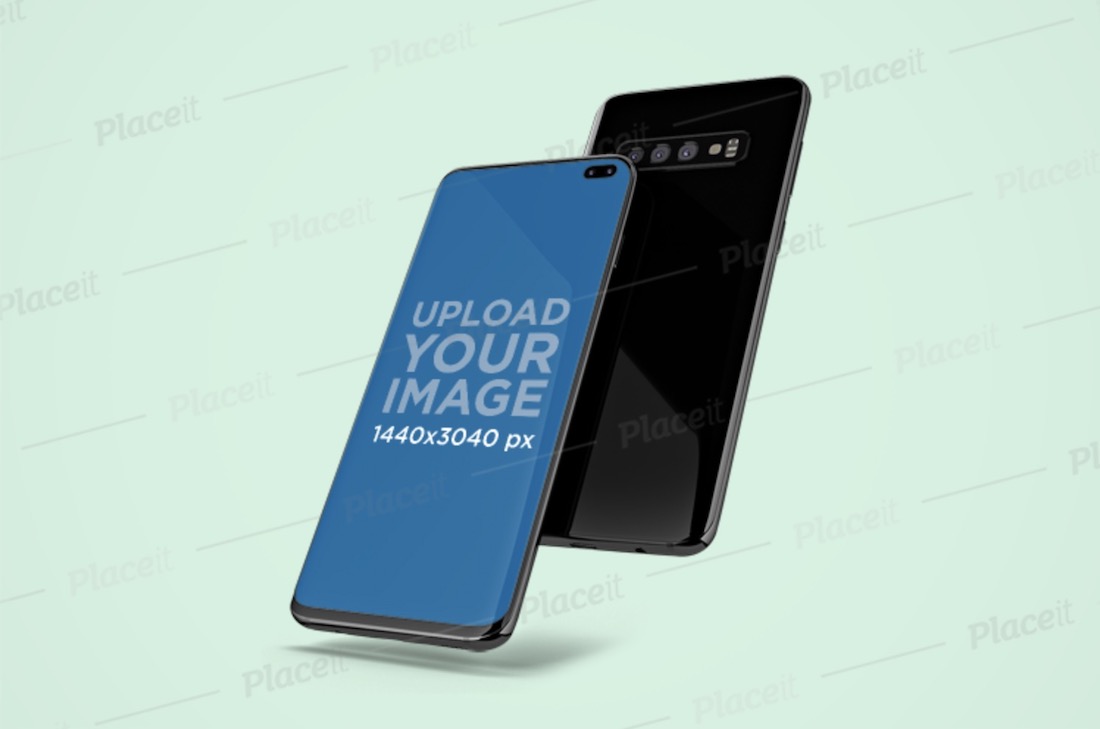 maquette de samsung galaxy s10 flottant avant arrière