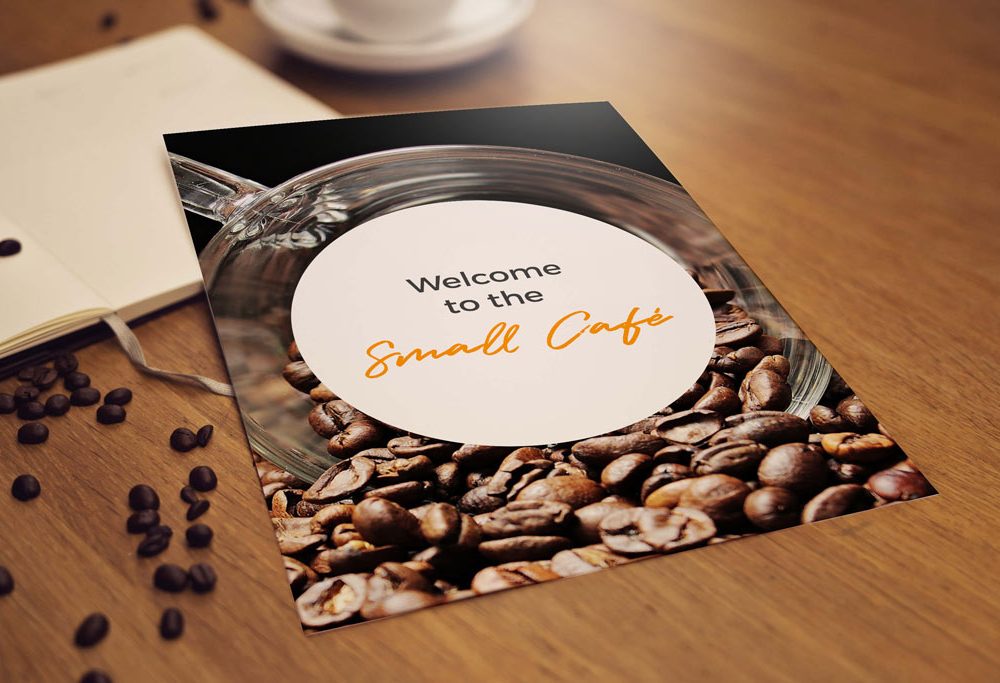 mockup selebaran kopi kafe gratis psd